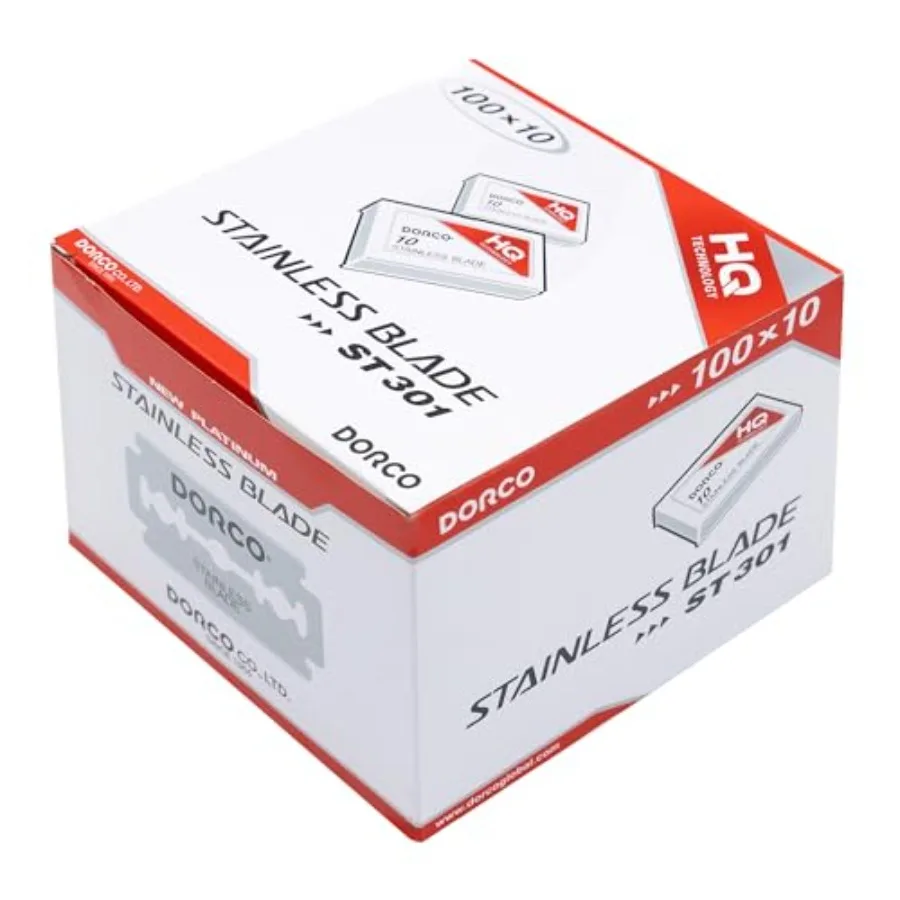 

ST301 Platinum Extra Double Edge Razor Blades 1000 Count Razors for Men Super Sharp for Smooth Precise Shave Stocking Stuffers