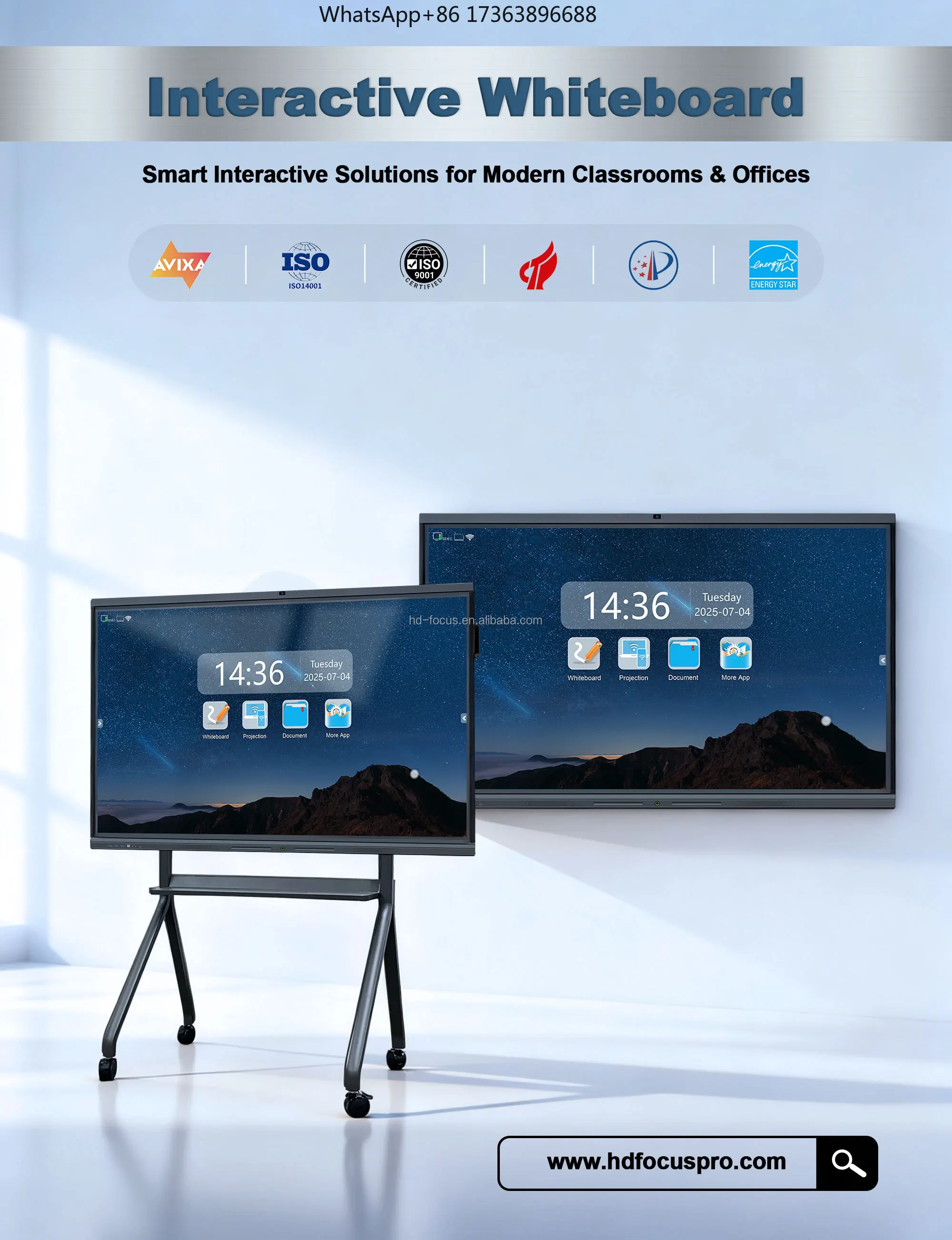 HDFocus Pizarra Interactiva Board Smart Board for School Prices Educational Interactive Whiteboard Flat Panel Display