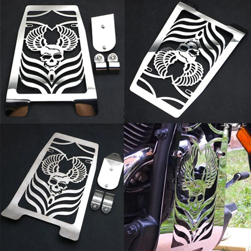 

Motorcycle Skull Radiator Grill Cover Protector For YAMAHA Drag Star XVS1100 Classic Custom 1999 2000-2012 Water Tank Cooler Cap