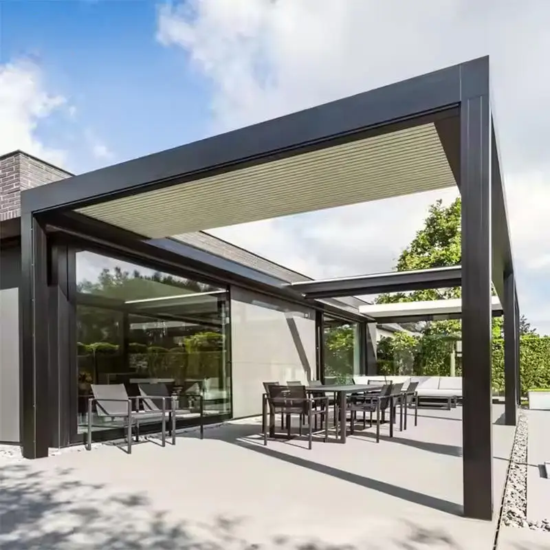 Waterproof Gazebo Motorized Outdoor Pergola Awning Garden Canopy Louvered Kits Roof System Bioclimatic Aluminum Pergolapromote s