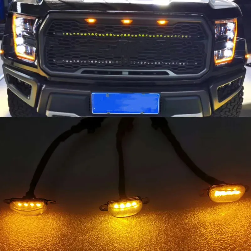 

Radiator Honeycomb Grille Front Bumper Mask Mesh Cover Amber Led Racing Grills Upper Grid For Ford Escape Kuga 2017 2018 2019