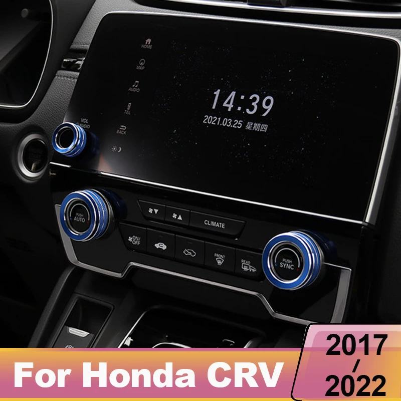 For Honda crv CR-V 2017 2018 2019 2020 2021 2022 Car Central Air Conditioning Volume Knobs Ring Trim Cover Accessories