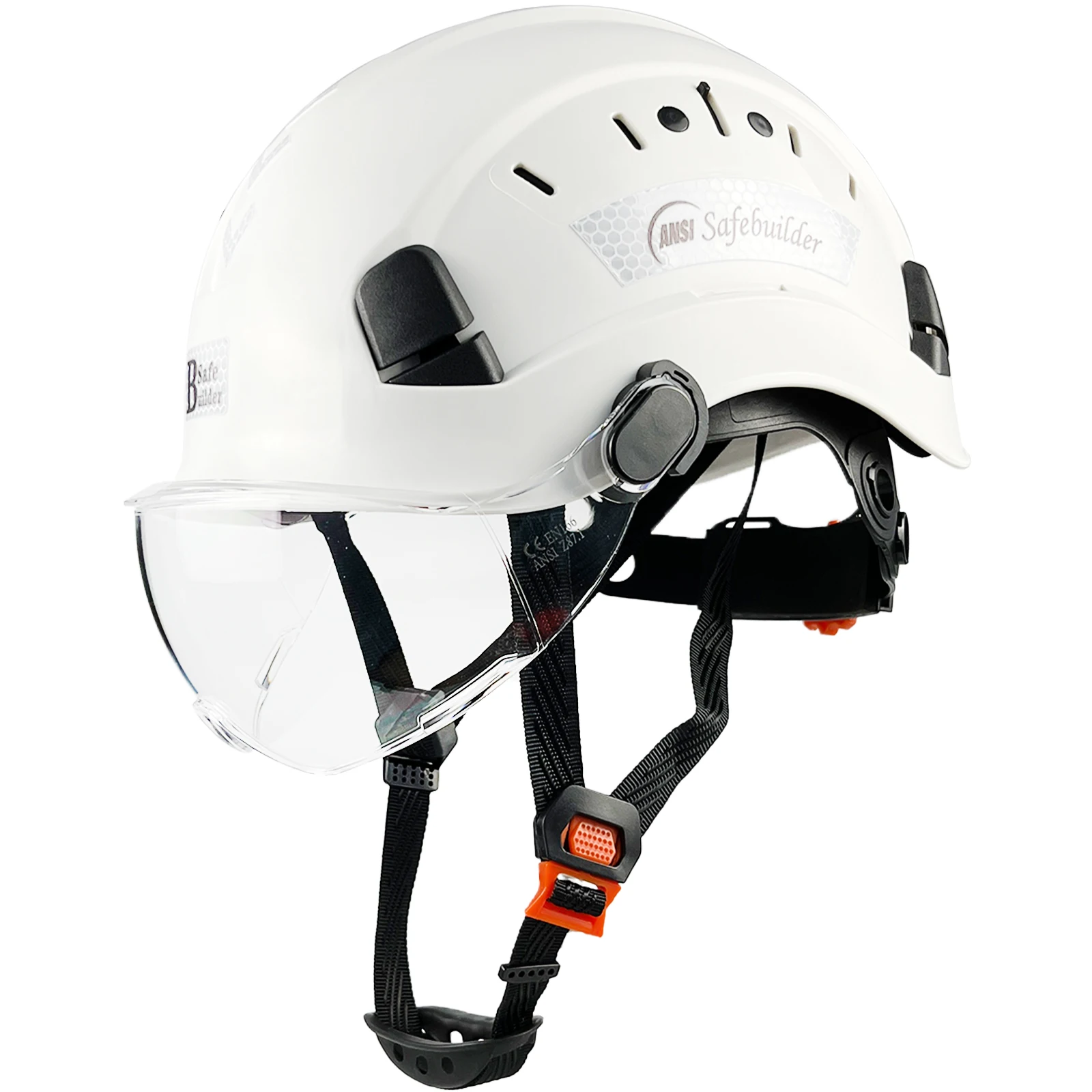 

CE EN397 Строительный защитный шлем с козырьком Каска из АБС-пластика Регулируемая вентиляция Каски Промышленная работа Защита головы