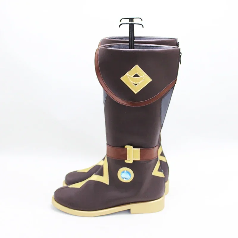 Kaeya Cosplay Boots Men Genshin Impact Long tube Anime Cosplay halloween PU leather  CUSTOMIZED