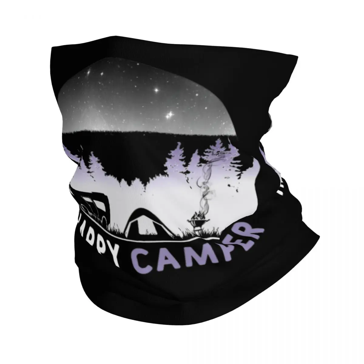 Happy Camping Trailer Camper Bandana Neck Cover Balaclavas Face Scarf Headwear Outdoor Sports for Men Women Adult Washable