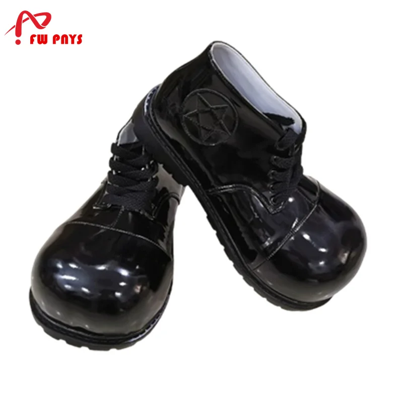 

34cm Free Size Black Clown Joker Big Toe Boots For Adults Club Party Cosplay Accessories Rubber Sole