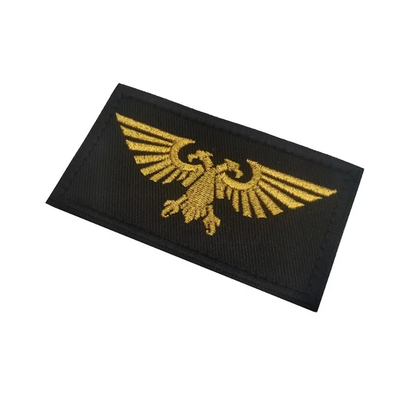 Hot Warhammer 40k Medal Gold Thread Embroidered Armband Double-headed Eagle Epaulet Backpack Hook&Loop Patches for Clothing