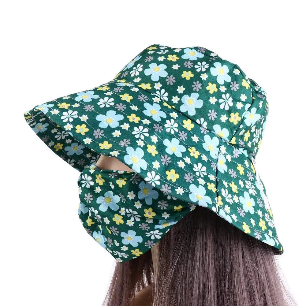 Fashion Sun Protection Women Sun Hat Cover Face Cap Wide Brim Sunscreen Mask Tea Picking Hat Climbing Cap Bucket Hat Farm Work