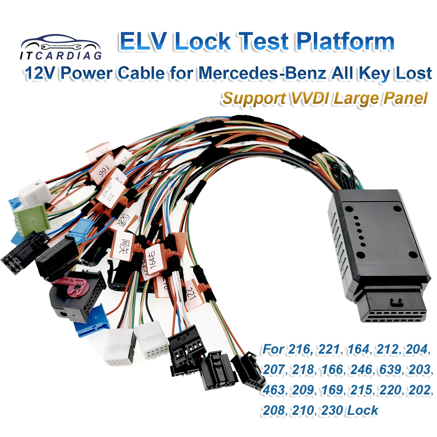 

ELV Lock Test Platform 12V Power Cable For Mercedes-Benz All Key Lost Support VVDI Large Flat Panel Multifunction Wiring Harness