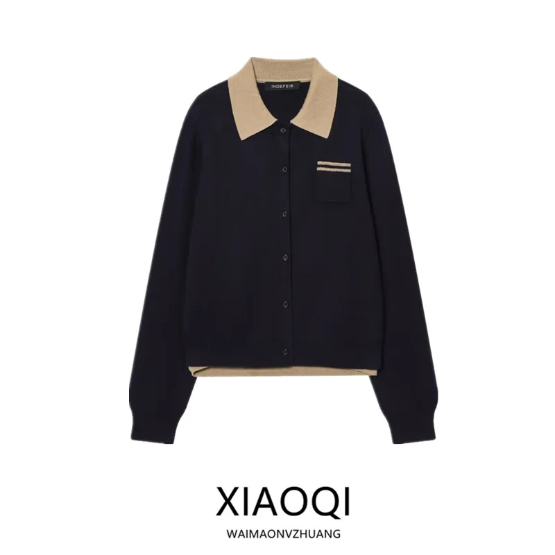 

Осень-зима, новый женский вязаный лоскутный цветной блузка, свободный крой, длинный кардиган на пуговицах све