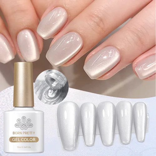 Imagen 2 del producto BORN PRETTY-esmalte de uñas de Gel magnético con forma de gato, luz blanca, brillo brillante, barniz semipermanente, 10m