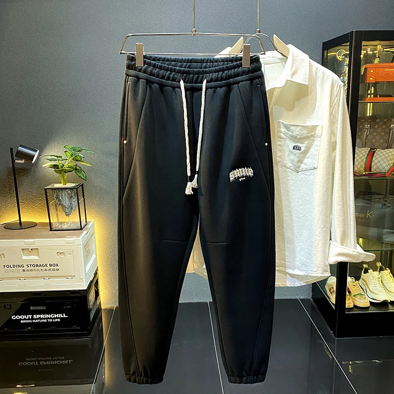 Street Fashion Track Pants Men's Autumn 2024 New Loose Elastic Breathable All-Match Sweatpants Casual Ankle-Tied Harem Pants