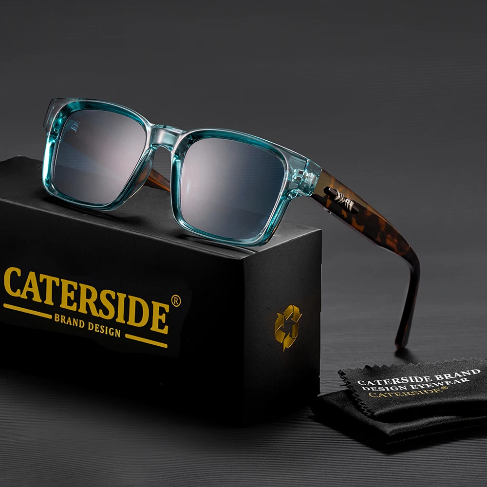 

CATERSIDE New Men's Square Sunglasses Brand Design Thick Frame Sun Glasses Fashion Women's Outdoor Travel Party Glasses UV400