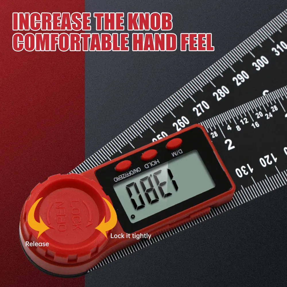 2-in-1 Digital Angle Meter Inclinometer Electron Goniometer Angle Length Measuring Tool