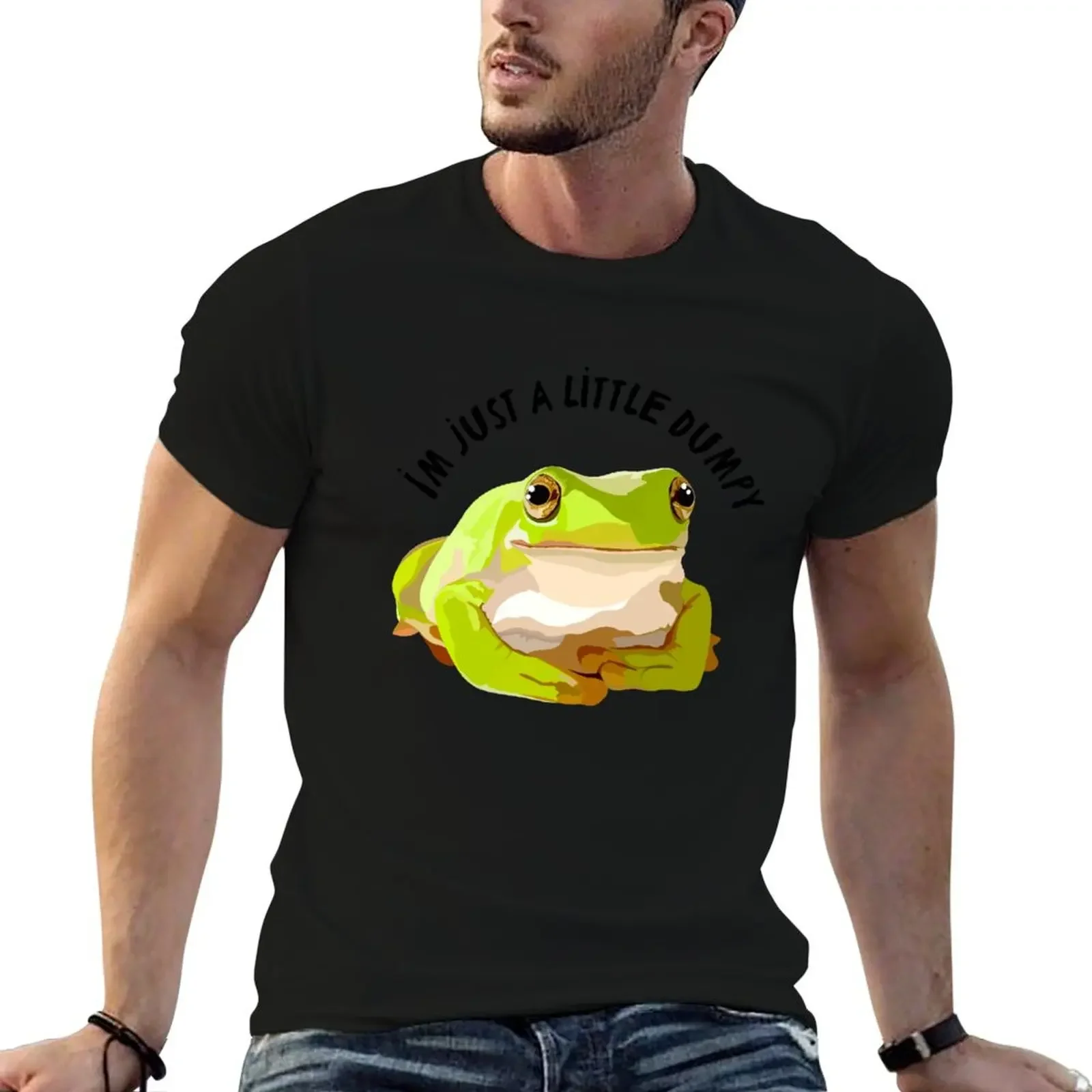 

W is for Whites Tree Frog Im A Little Dumpy T-Shirt plain plus size clothes mens big and tall t shirts