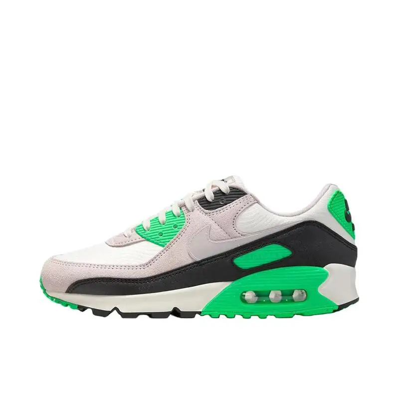 Nike Air Max 90 Men's Running Shoes Durable and Breathable Retro Waffen Shoes Forrest Gump Running Shoes Green/Grey