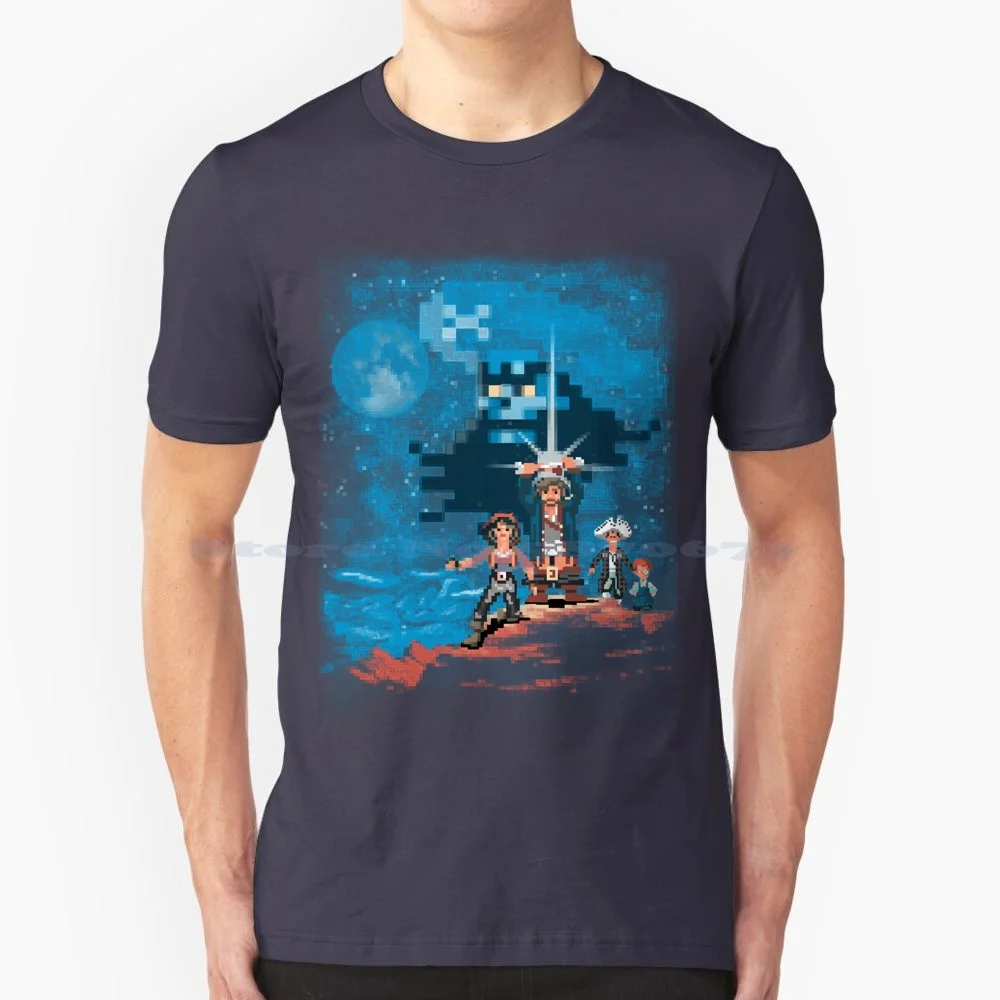 Secret Of Monkey T Shirt 100% Cotton Tee Computer Games Guybrush Threepwood Pirate Pixel Point And Click The Secret Of Monkey