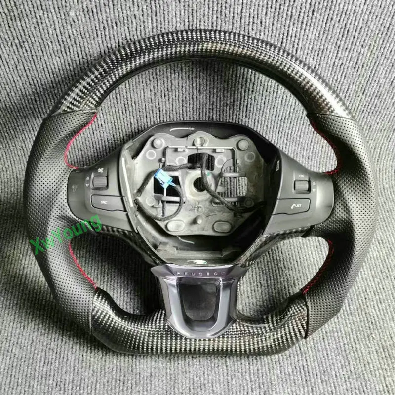 For Peugeot 208 2008 308 308S 3008 408 206 207 307 100% Real Carbon Fiber Car Steering Wheel