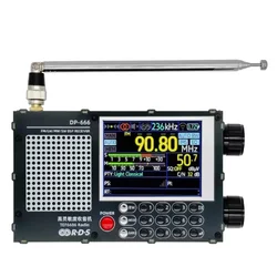 Upgrade DP-666 TEF6686 Radio High Sensitivity Full Band Receiver with Antenna Black