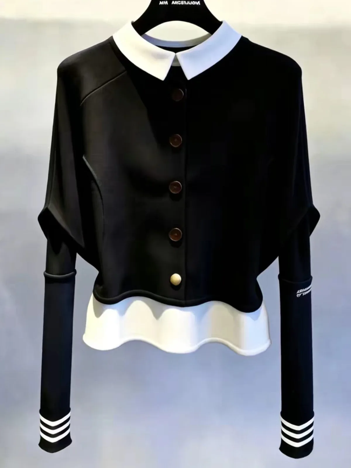 Stylish Color Block Top Beautiful Commute Fashionable Women's T-shirt Ageless Autumn New Arrival High-End Feeling