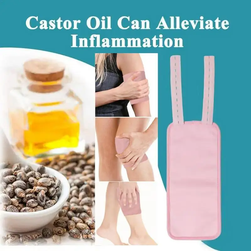 Organic Castor Oil Pack Compress Pad Caster Oil Pack Natural Reusable Leg Wrap Waterproof Castor Oil Packs To Aid Sleep Knee