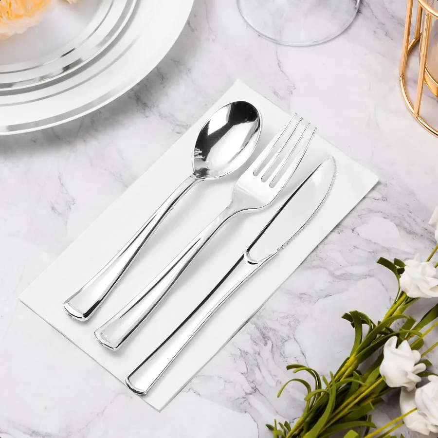 100 Pack  Paper Napkins3Ply White Dinner Napkins for Guests Bathroom Paper Hand Towels Soft and Absorbent Perfect for Christmas