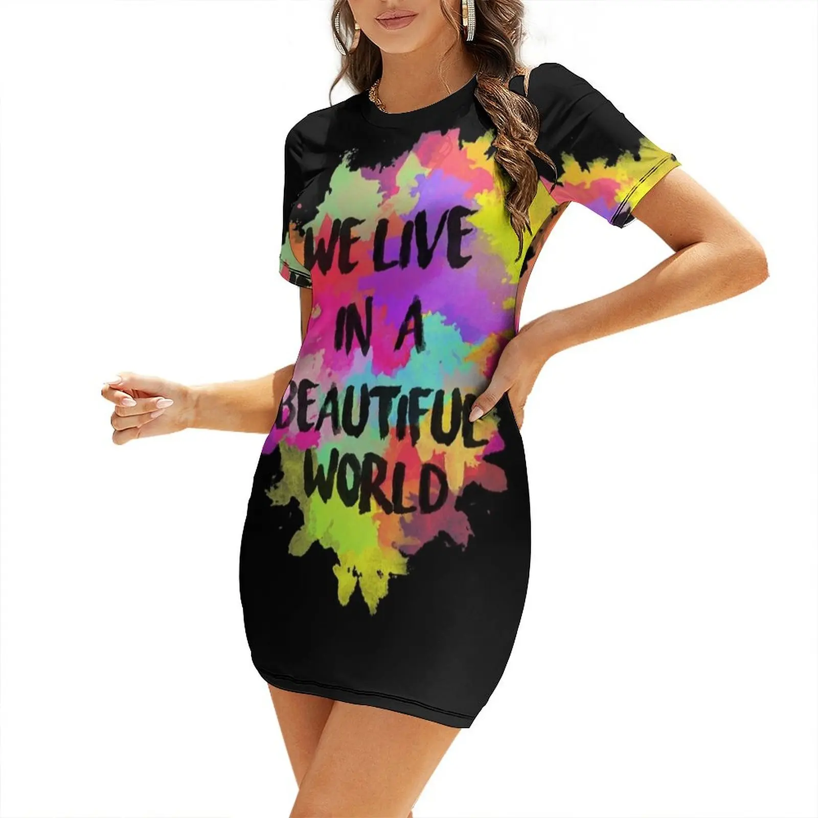 

Paradise Rainbow of Sky Short-Sleeved Dress Elegant gown wedding dresses for parties Dress