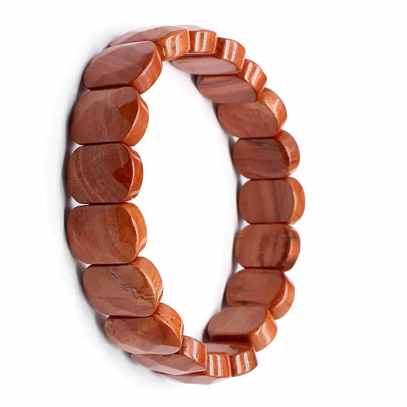 

Factory Natural Stone Redstone Bracelet Handmade Crystal Agate Male Female Personality Geometric Energy Fashion Gift Box
