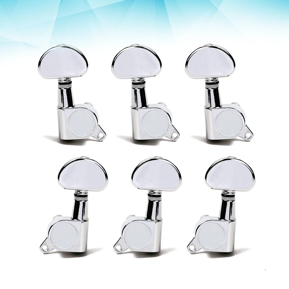 

6 pcs Sealed Electric Guitar Tuning Machine Heads 3L3R Left Right Tuners Screws Ferrules Bushings For Acoustic Guitars Silver