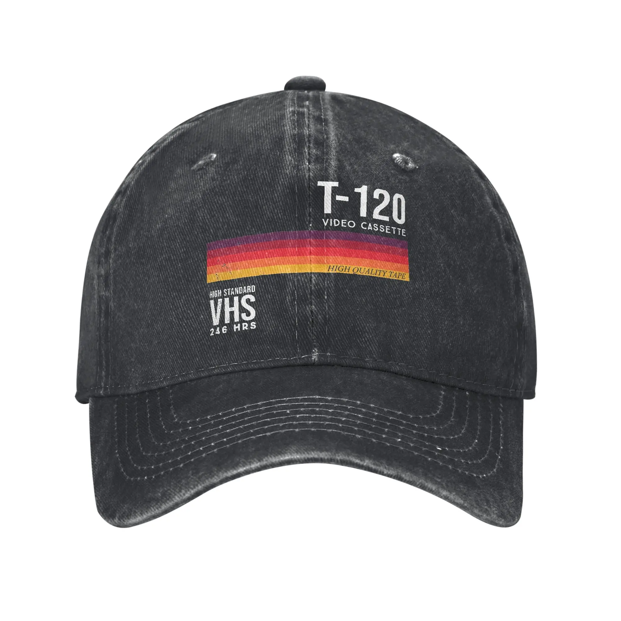 Retro video cassette Tape Never Forget 1980s VHS Baseball Caps for Men Women Distressed Cotton Snapback Cap  Outdoor Hats Cap
