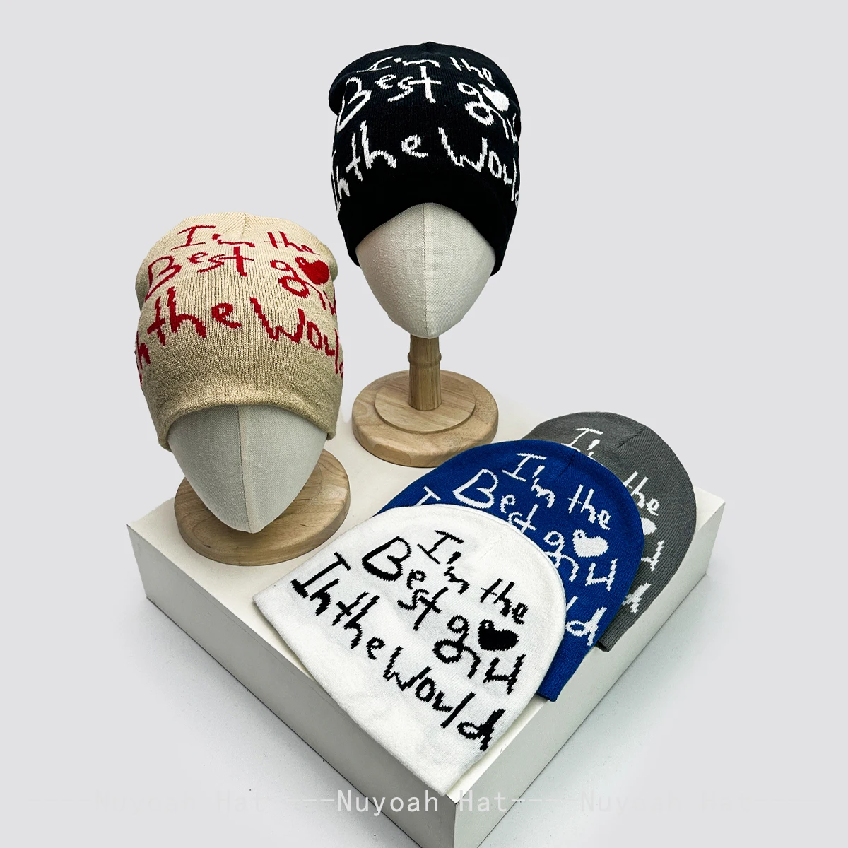 

New Men Women American Style Jacquard Letters Knitted Hats Warm Hip Hop Fashion Color Block Beanies Simple Versatile Personal