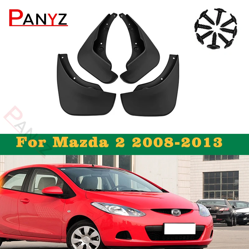 MudFlaps For Mazda 2 2007-2012 Mud Flap Splash Guard Mudguards Front Rear Fender Auto Styline Car Accessories