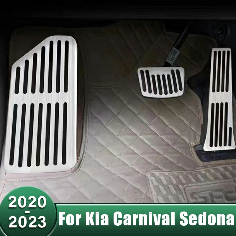 

Aluminum Car Accelerator Fuel Brake Pedal Cover Footrest Pads Case Accessories For Kia Carnival Sedona KA4 2020 2021 2022 2023