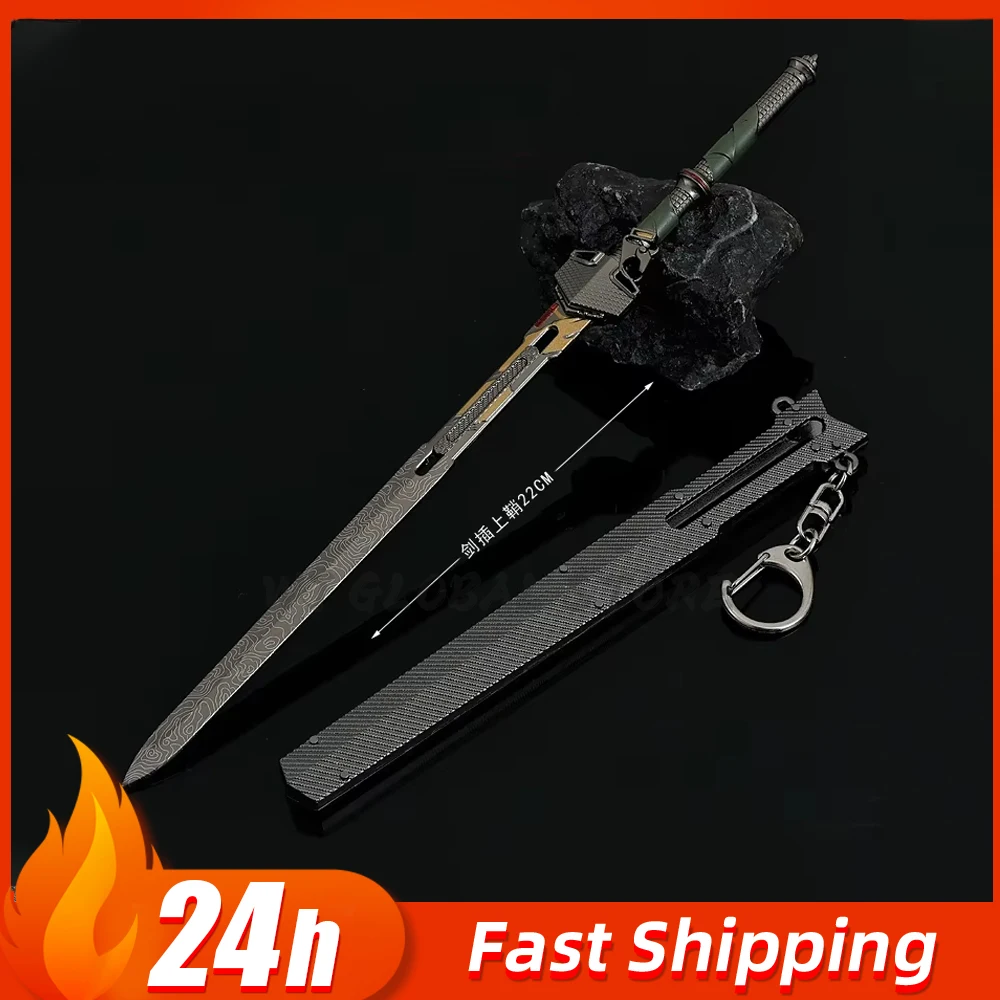 30 cm Arena Breakout Game Perifere Drie Voeten Een Tactische Zwaard Wapen Model Alle Metalen Ambachten Ornament Collecties Jongens geschenken