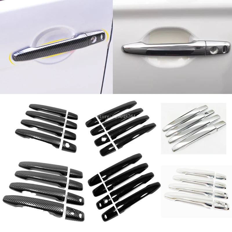 

LHD для Mitsubishi Outlander 2016-2020, черная боковая дверная ручка из АБС-пластика, наклейка, накладка, Стайлинг автомобиля