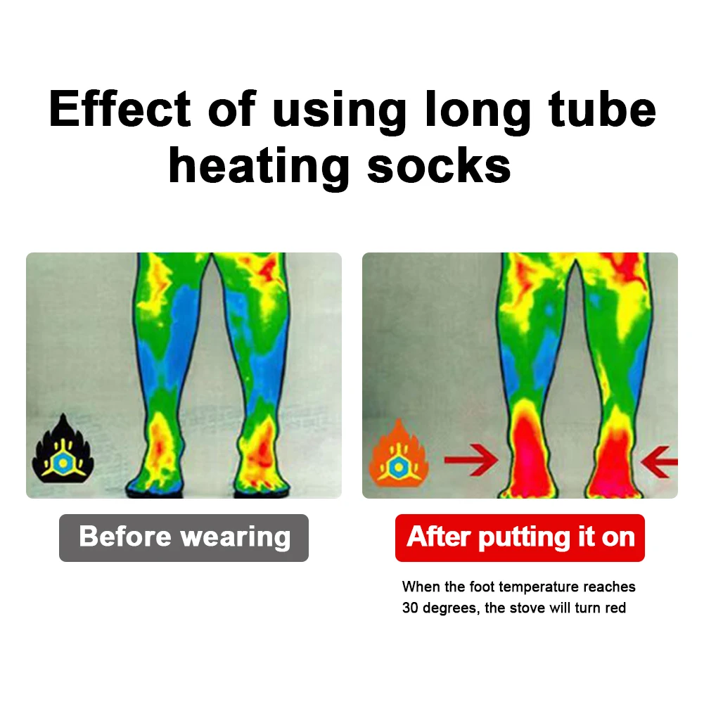 

Electric Heated Socks 3 Level Temperature Electric Heating Socks Cold-Proof Warm Winter Socks Washable for Outdoor Skiing Hiking
