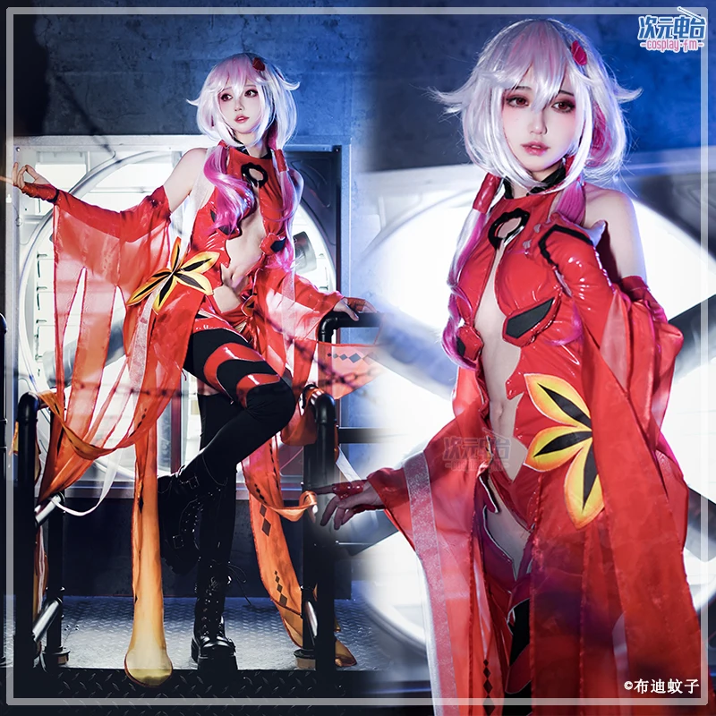 

Guilty Crown Egoist Yuzuriha Inori Anime Cosplay Costume Goldfish Red Fighting Uniform Halloween Uniform Fish Suit Sexy Dress