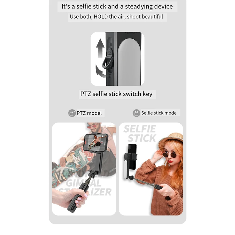 Smart-72Cm стабилизатор подвеса для мобильного телефона с защитой от сотрясений Bluetooth палка для селфи ручной стабилизатор из алюминиевого сплава