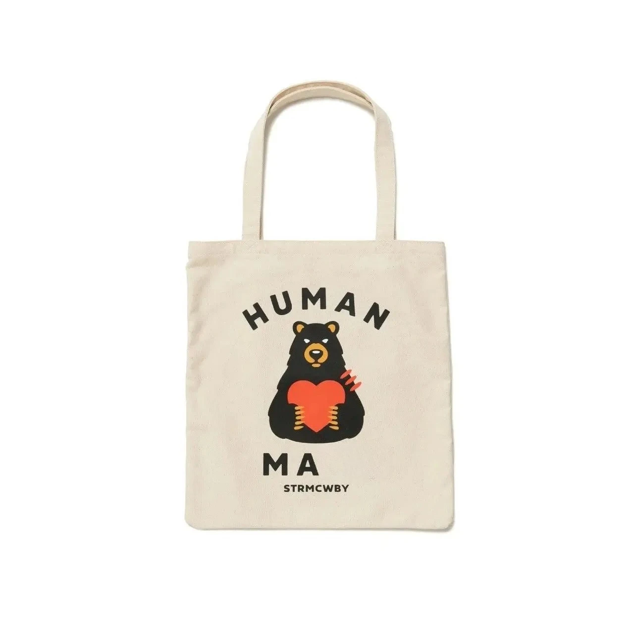 

Холщовая сумка-тоут Humanmd Love Bear с принтом, вместительная сумка для студентов и поездок на работу, экологичная сумка для покупок