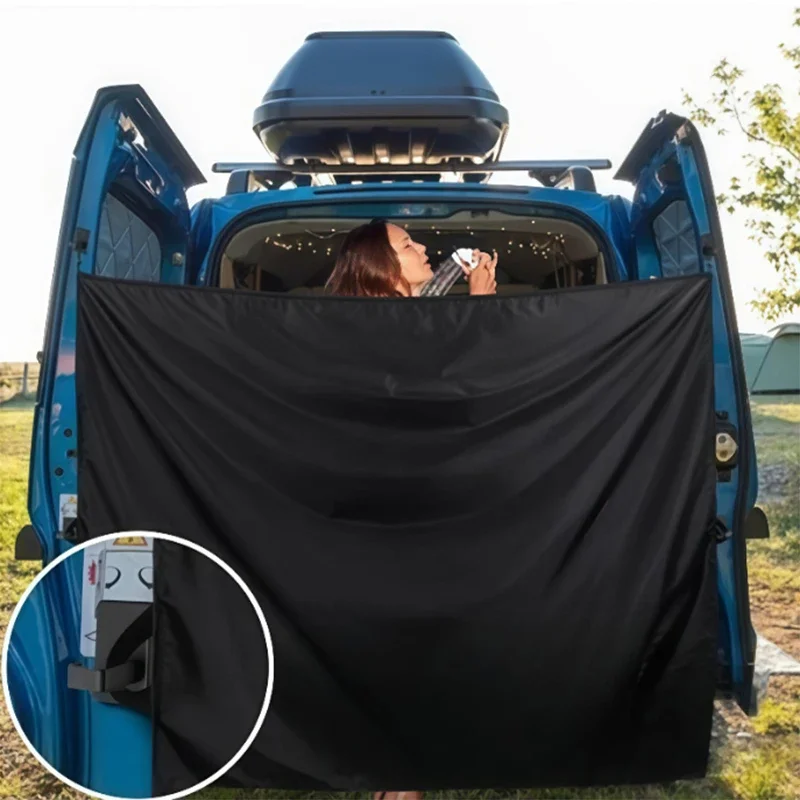 

Camper Van Barn Door Privacy Curtains Cover With Hooks For Outdoor Shower Curtain Pure Cloth Sun Visor Blinds Cover Car-Styling
