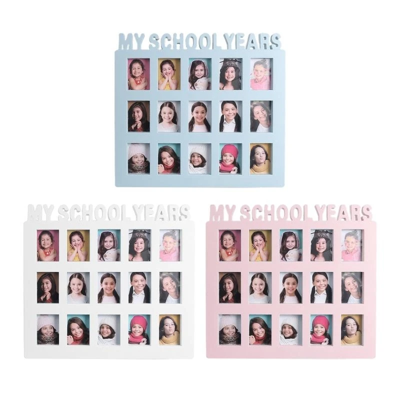 M76C سنوات المدرسة صورة لحظة الطالب إطار تذكار للأطفال الحرم الجامعي 15 صورة عرض إطار مجمعة هدية ذاكرة الأطفال