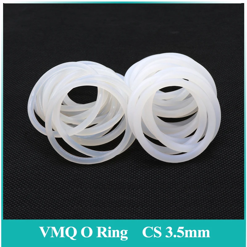 

10/50Pcs White Food Grade Silicone O Ring Gasket CS 3.5mm OD 10~150mm Waterproof Washer Round O Shape VMQ O Ring Silicone Rings