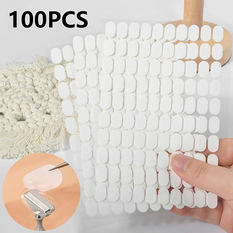 100 Pcs Press On Double Side Jelly Tape Nail Glue Adhesive Clear Stickers Manicure Nail Art Display Stand Salon Practice Showing