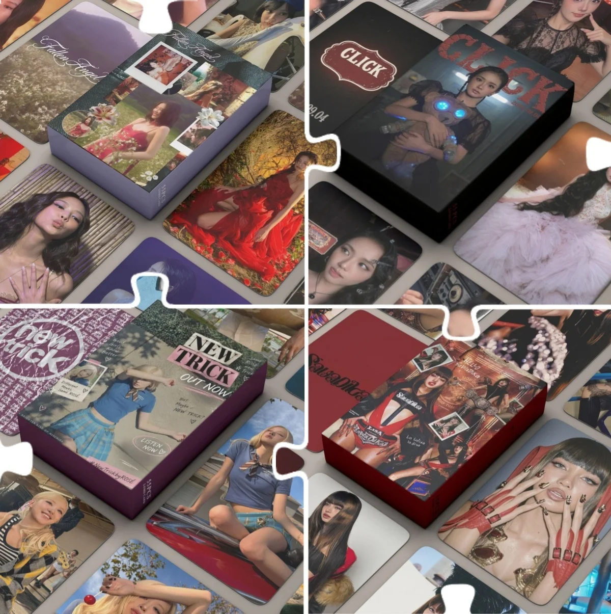 55PCS LOMO Card Laser card Single New Song TRRICK FALLEN SAWA CLIC Peripheral Double-sided  Photo Cards Fans Collect Gifts