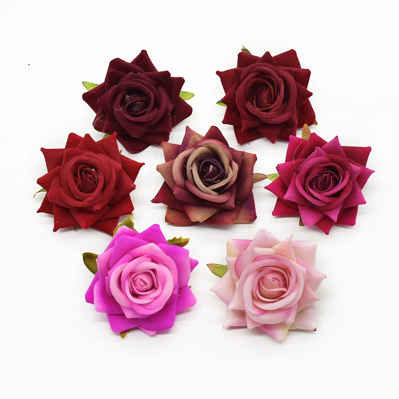 10 Stück Seidenrosen, Brautaccessoires, künstliche Blumen für Hochzeitsdekoration, DIY-Geschenkboxen, Festartikel – Detail 1
