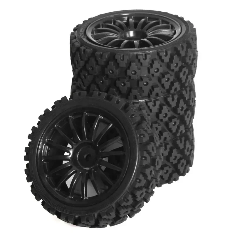 4x Wheel Rim Tire Wear Resist 1/10 RC Upgrade 1/10 RC Rally Car for XV01 XV02 Parts Model Buggy Accessories RC Hobby Car