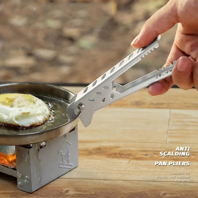 2 in 1Camping Anti-Scald Pot Pan Bowl Gripper Outdoor Hiking Cooking Picnic Barbecue Cookware Anti-hot Handle Holder Clip Clamp
