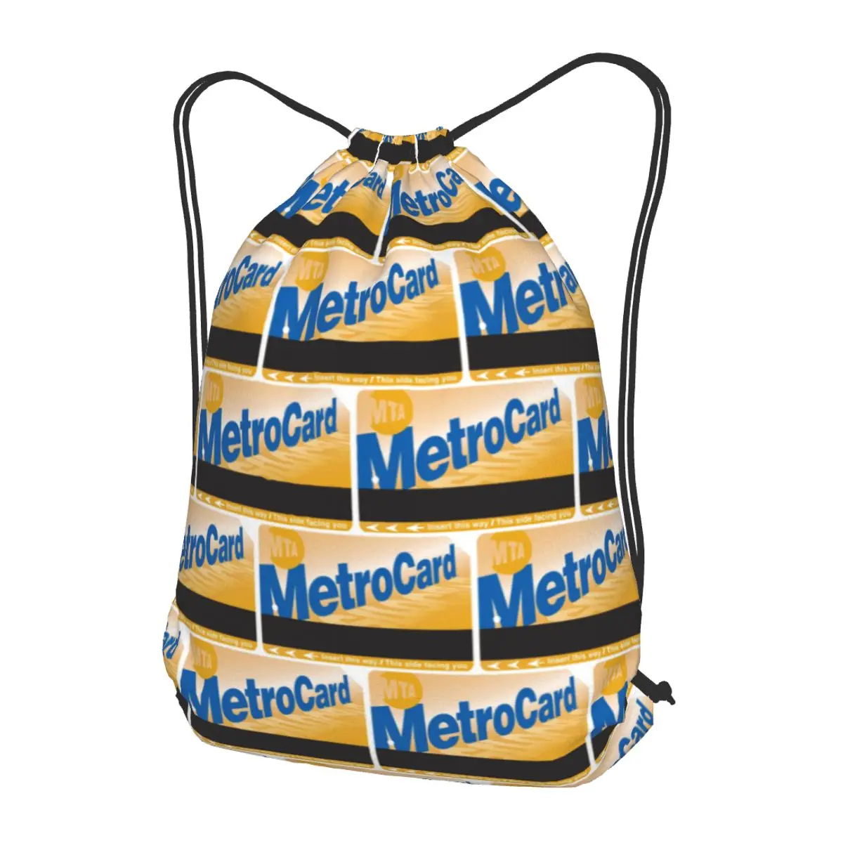 

NYC MetroCard Subway Ticket Backpacks Fashion Drawstring Bags Sports Bag Book Bags for Travel Students