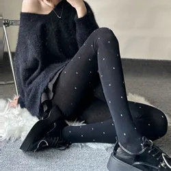 Autumn Fashion Simple Dot Pantyhose Retro Multi-Colored Hottie Lolita Outerwear Cotton Versatile Micro-Pressure Slimming Tights