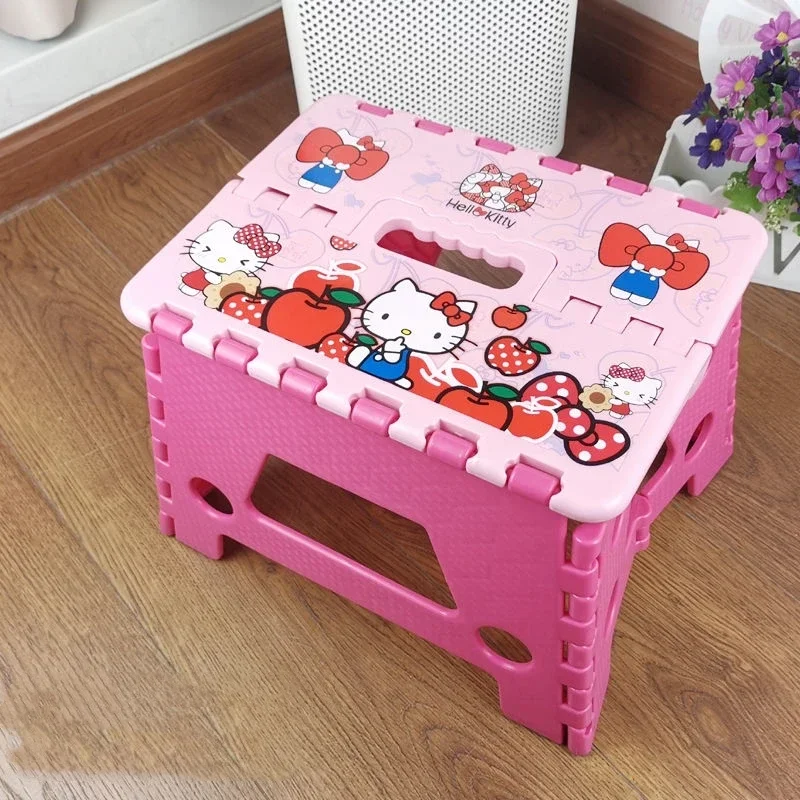 

Sanrio Hello Kitty Folding Stool My Melody Kawaii Cute Cartoon Anime Outdoor Portable Simple Stool Bathroom Children Girls Gift